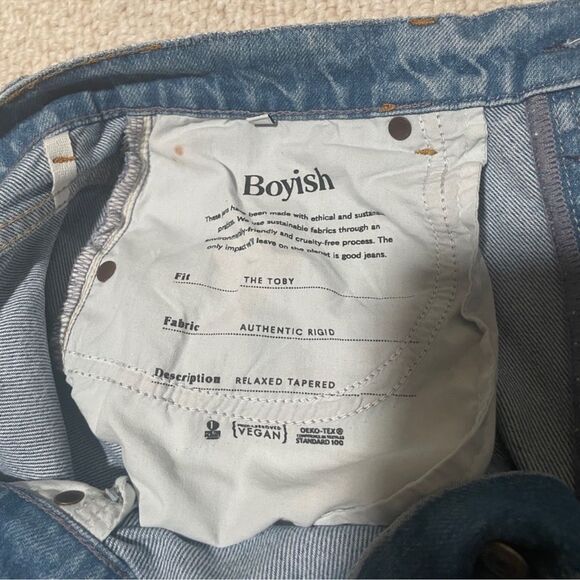 NWT Boyish The Toby Jeans Relaxed Fit 26 Great Ditactor Busted Knee Distressed - Picture 3 of 12
